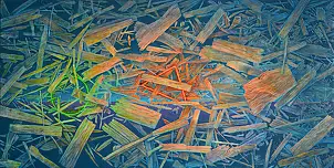 Krzysztof Polaczenko, Schegge, Dipinto acrilico - pannello, 40 x 80