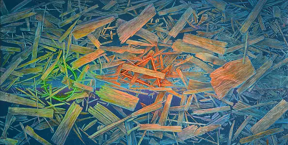Krzysztof Polaczenko, Schegge, Dipinto acrilico - pannello, 40 x 80