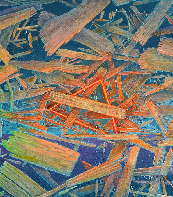 Krzysztof Polaczenko, Schegge, Dipinto acrilico - pannello, 40 x 80