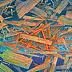 Krzysztof Polaczenko, Schegge, Dipinto acrilico - pannello, 40 x 80