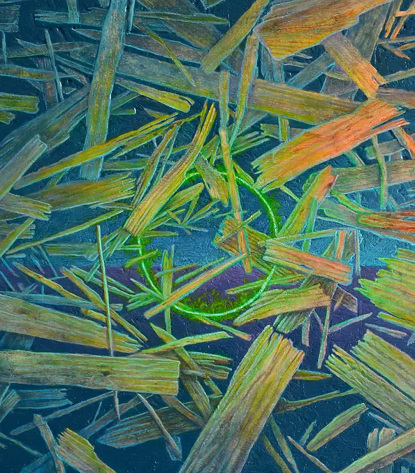 Krzysztof Polaczenko, Schegge, Dipinto acrilico - pannello, 40 x 80