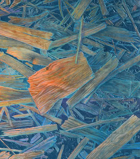 Krzysztof Polaczenko, Schegge, Dipinto acrilico - pannello, 40 x 80