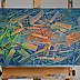 Krzysztof Polaczenko, Schegge, Dipinto acrilico - pannello, 40 x 80