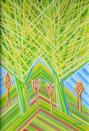 Krzysztof Kułacz Karpiński, Alberi 2, Quadro ad acrilico - tela, 100 x 130