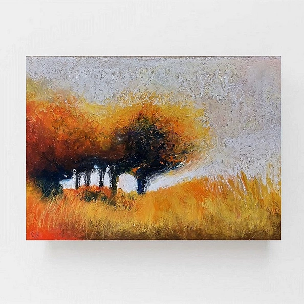 Paulina Lebida - Drzewa-rysunek  formatu A3 pastelami olejnymi 