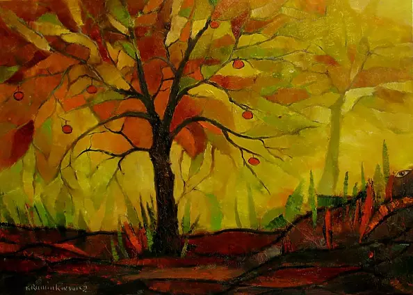 Krystyna Ruminkiewicz - Tree of happiness with seven jabłuszkami