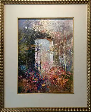Paweł Łącki, Door to the old garden, Oil painting - canvas, 30 x 40