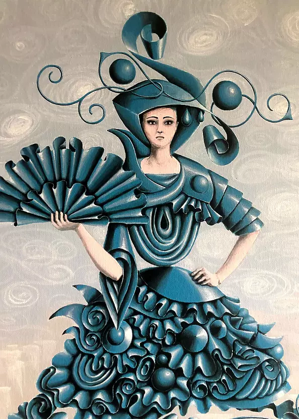 Anna Pikos - A ghost of a woman with a fan