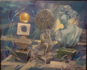 Jerzy Krok, "Dumme Leute 3", Ölbild - Leinwand, 50 x 40