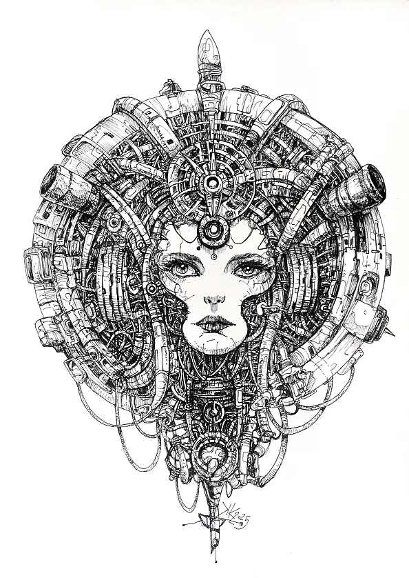 Krzysztof Krawiec - Dusza Maszynerii  *rysunek piórkiem 