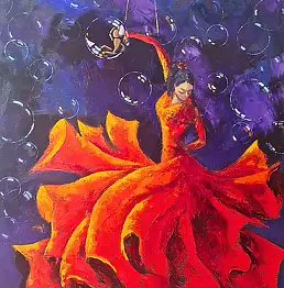 Jolanta Kitowska, Dusza dla fokstrota, Obraz olejny - płótno, 60 x 80