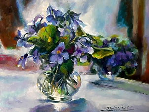Barbara Gulbinowicz - Two bouquets of violets