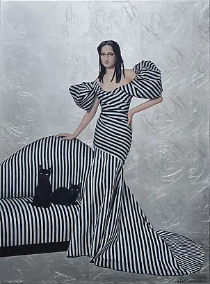 Nataliya Bagatskaya - Two black cats on the sofa