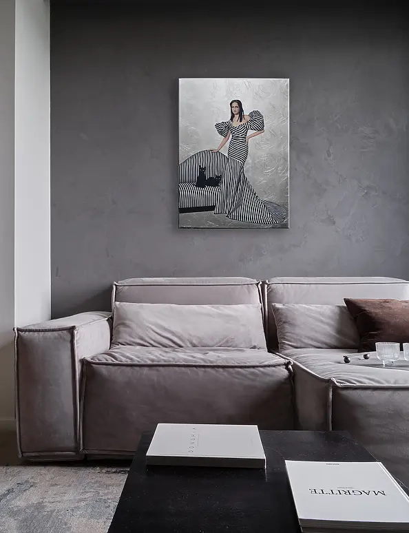 Nataliya Bagatskaya - Two black cats on the sofa