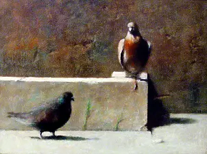 Piotr Pilawa - Two pigeons on the sidewalk