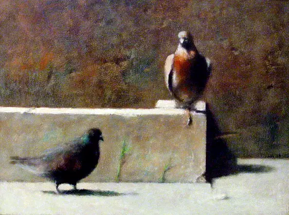 Piotr Pilawa - Two pigeons on the sidewalk