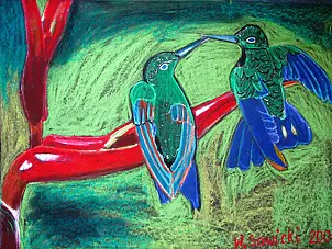 Wiesław Sawicki - two hummingbirds