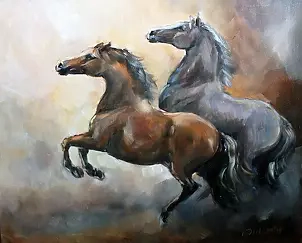   - zwei Pferde