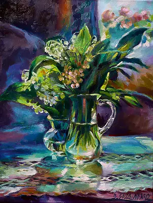 Barbara Gulbinowicz - Two vases with a lily of the valley