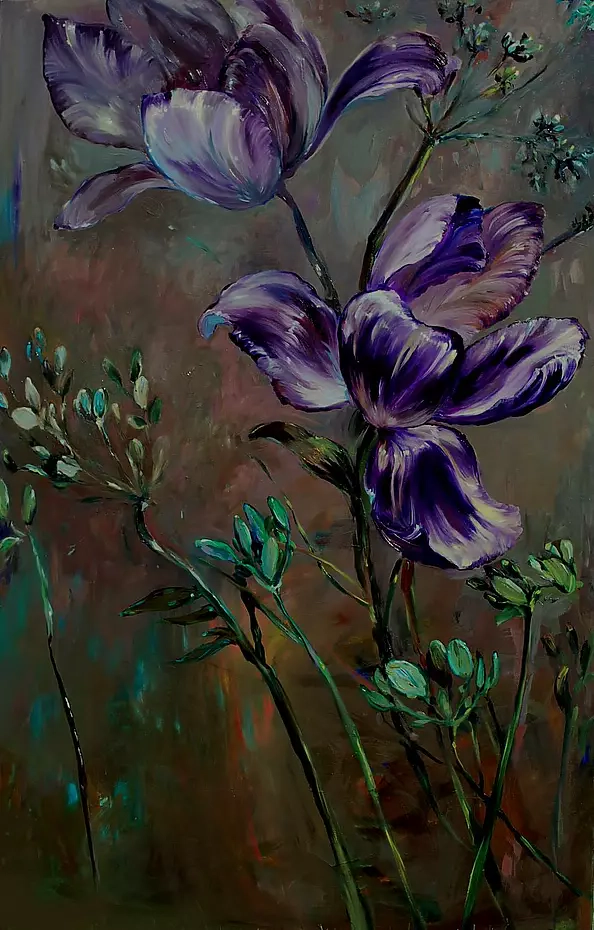 Justyna Szałamacha - "Two great purple tulips"