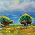 Anna Wąsikiewicz - Two boats on the sea in Mechelinki