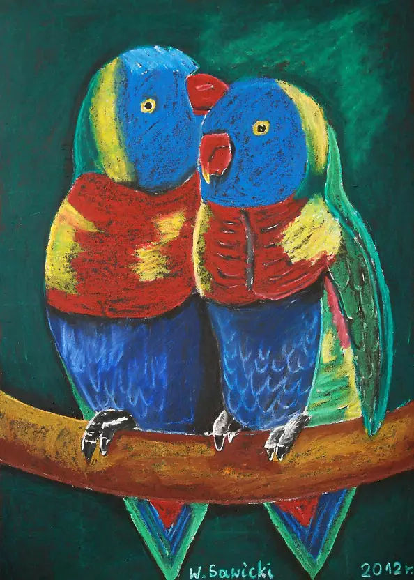 Wiesław Sawicki - two parrots