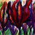 Marzena Salwowska, Zweifarbige Tulpen/Gras und Blume, Aquarelle, Tinte - Papier, 42 x 30