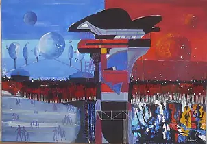 Tadeusz Iwańczuk - "Dylatacja czasu " płotno 100x70 cm,akryl 