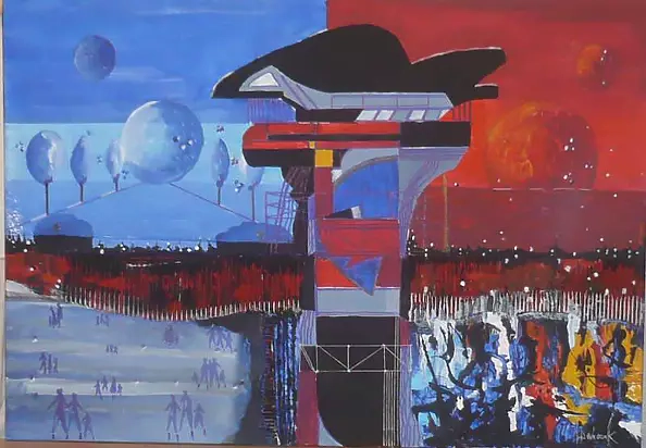 Tadeusz Iwańczuk - "Dylatacja czasu " płotno 100x70 cm,akryl 