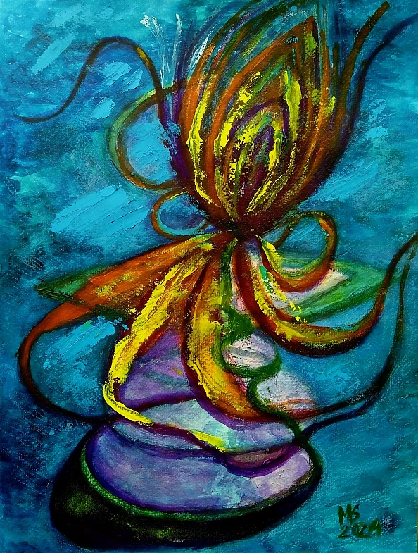 Marzena Salwowska - A dynamically blooming lily in semi-abstraction