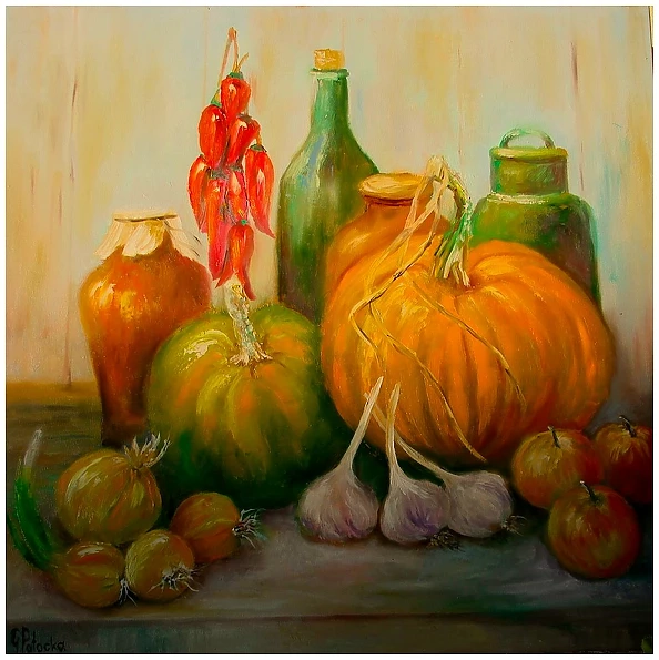 Grażyna Potocka - Pumpkins oil painting 57-57cm