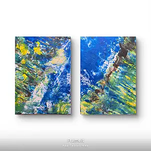 Ewa Mościszko, Dyptyk Ocean swiatla, Obraz akrylowy - płótno, 55 x 75