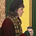 Nataliya Bagatskaya, Laufen mit Kaffee, Acrylgemälde - Leinwand, 85 x 100