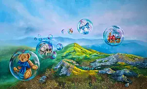 Urszula Świtaj, Dziecięce marzenia, Obraz akrylowy - płótno, 100 x 60