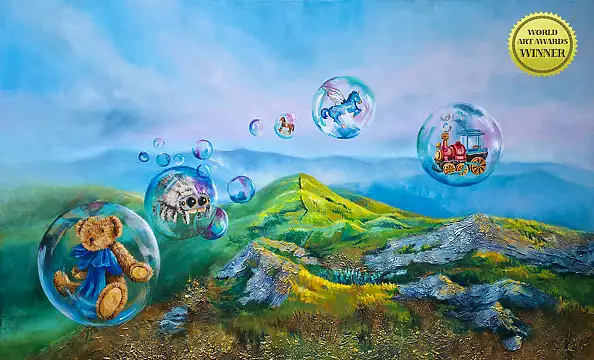 Urszula Świtaj, Children's dreams, Acrylic painting - canvas, 100 x 60