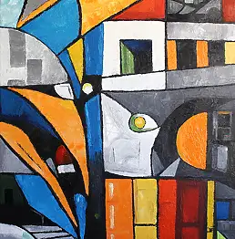 Serge Ra, Innenhöfe von Kaunas, Ölbild - Leinwand, 50 x 100