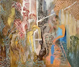 Anna Lupa Suchy, Day by day, Oil painting - canvas, 56 x 50