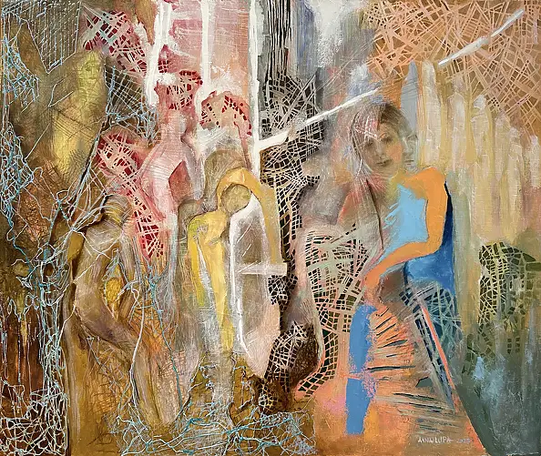 Anna Lupa Suchy, Day by day, Oil painting - canvas, 56 x 50