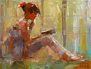   - Girl reading a book