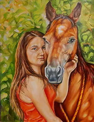 Zenon Gleń - Girl and horse