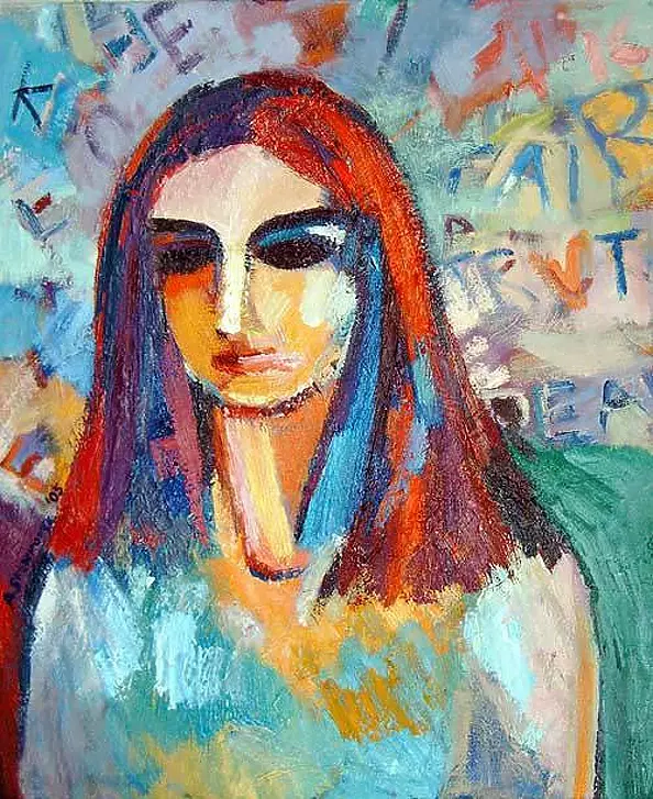 Anna Skowronek - Girl oil painting on canvas