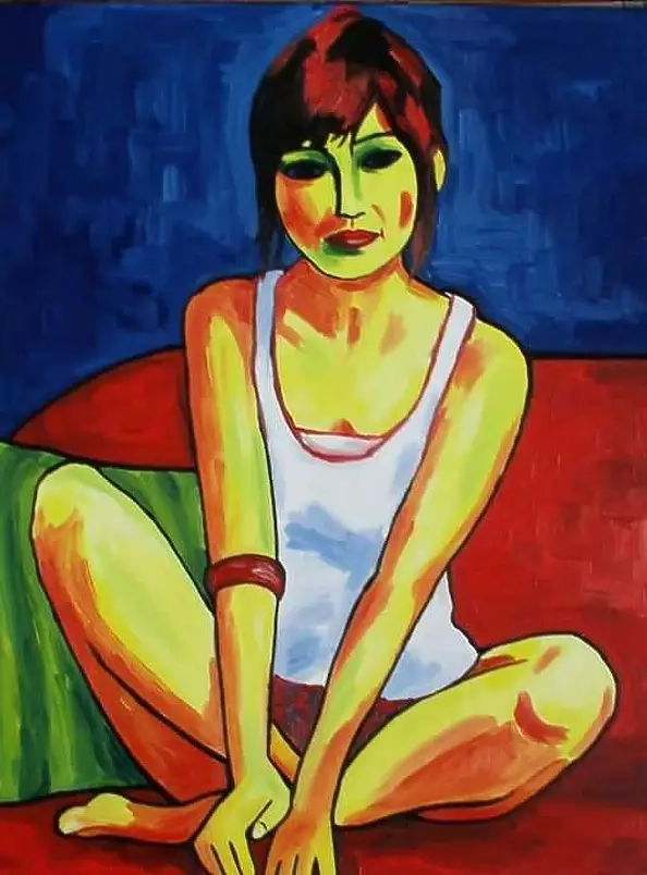 Aleksander Poroh - A girl sitting cross-legged