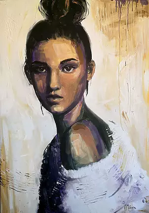   - The girl in a white sweater