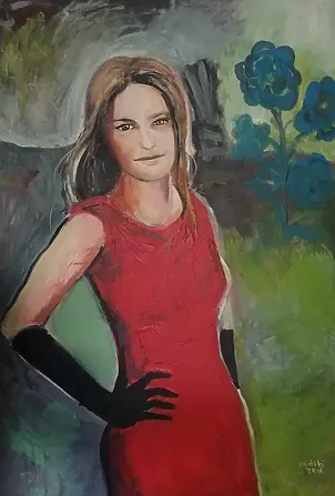 Michał Ogiński - Girl in a red dress