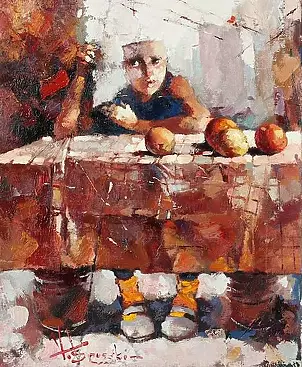 Wacław Sporski - Girl with apples