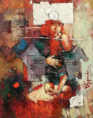 Wacław Sporski - Girl with apple