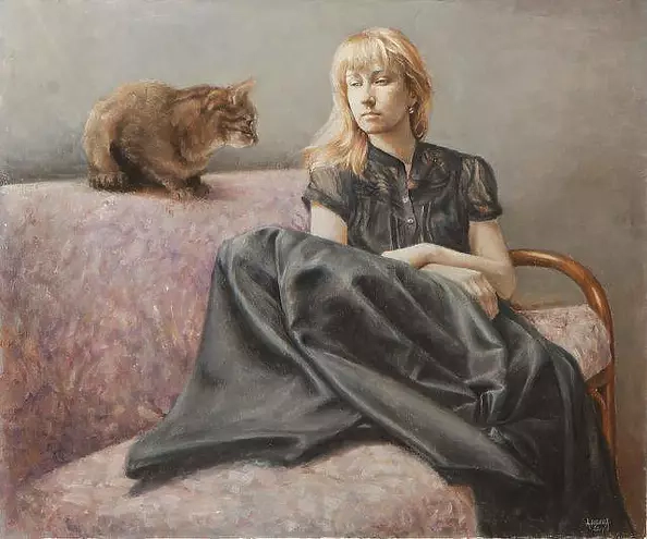 Alina Sibera - Girl with a cat