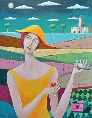 Mirosław Nowiński - Dziewczyna z niebieskim ptakiem