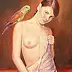 Urszula Nieborak - The girl with a parrot 