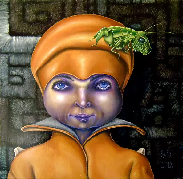 Jacek Lauda - Girl with a grasshopper